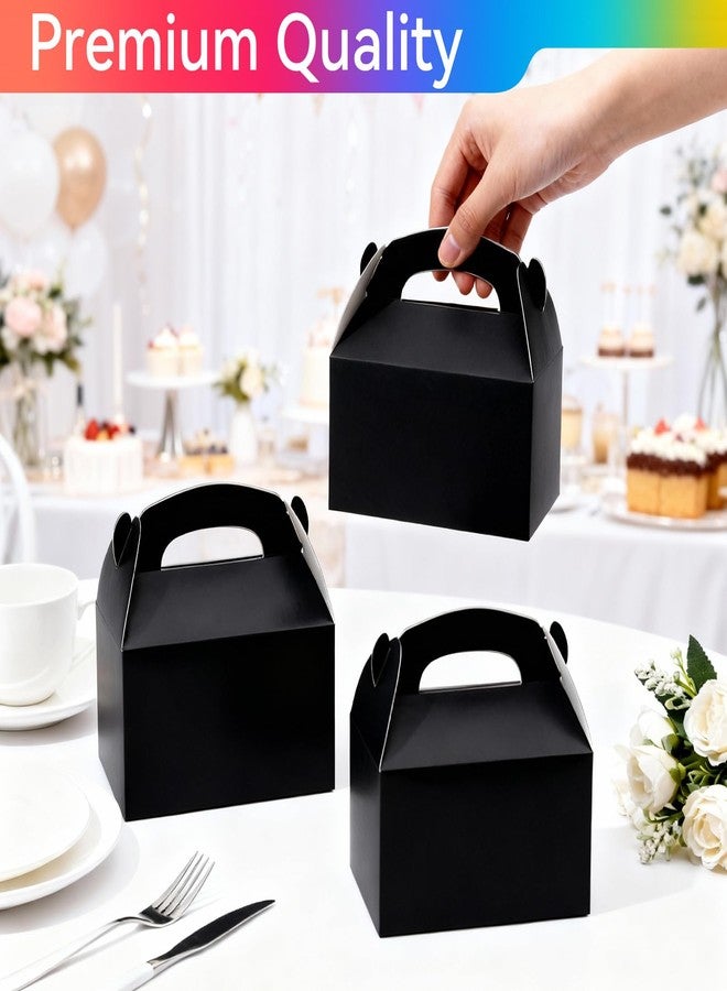 Bgtecho 24 Pack Gable Treat Boxes, 6.2 x 3.6 x 3.4 Inch Black Paper Gift Boxes, Party Favor Box With Handle, Goodie Candy Gable Box for Snacks Cookie Candy Birthday Wedding Party Supplies - Image 4